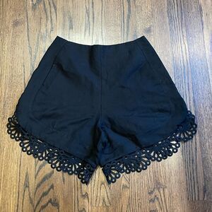 New Free People Closed Brand Eyelet Hem Black Shorts Size 4 B-1328